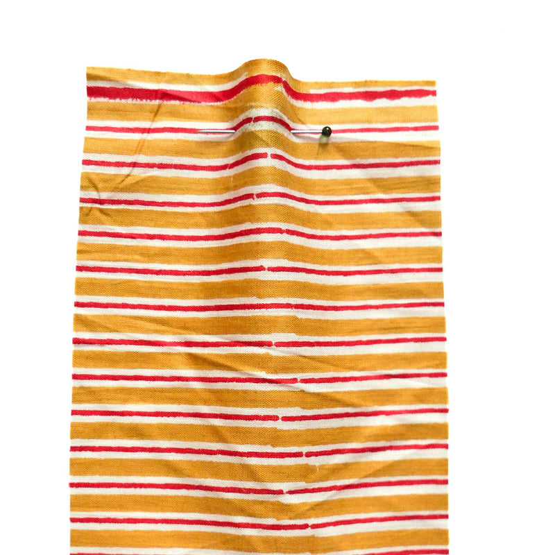 Yellow & Red Printed Stripe Cotton Fabric | Cloth House • Cloth House