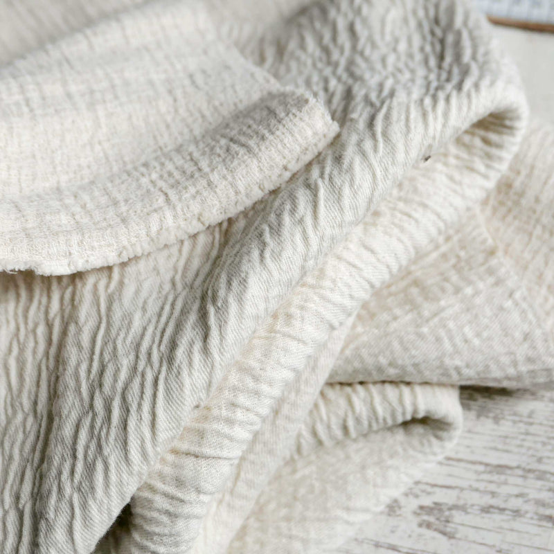 crinkle cotton dress fabric Neutral Stretchy Crinkle Cotton Fabric By 2 Yards, Textured Surface