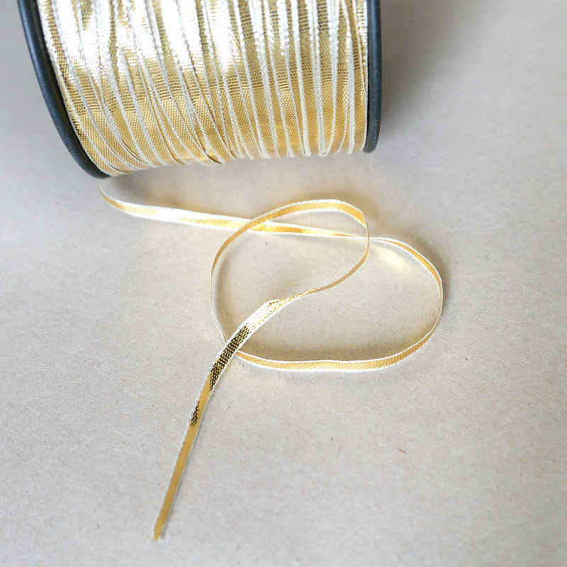 Narrow Gold Metallic Ribbon | Cloth House London • Cloth House