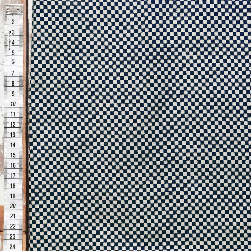 Checkboard Cloth Work Navy & Cream Checkerboard Print Cotton Fabric | Cloth House • Cloth House