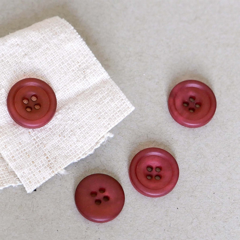 Red Throw Button Red 14mm Horn Buttons | Cloth House • Cloth House