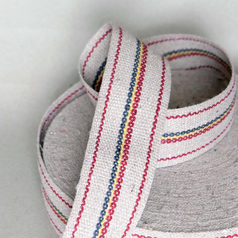 Striped Cotton Webbing Natural