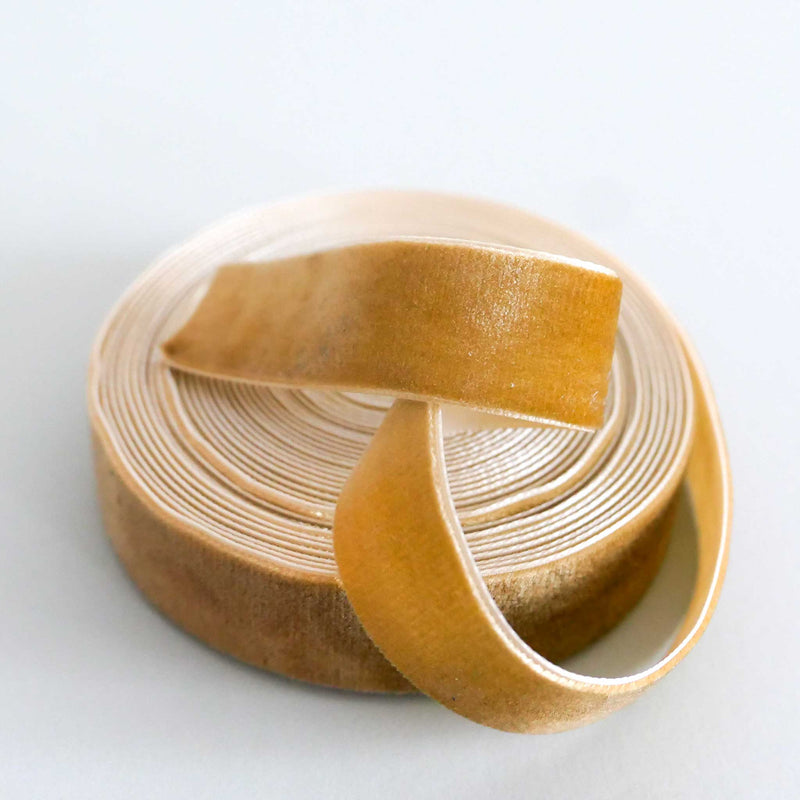 Odden Ribbon Ochre Yellow Velvet Ribbon | Cloth House • Cloth House