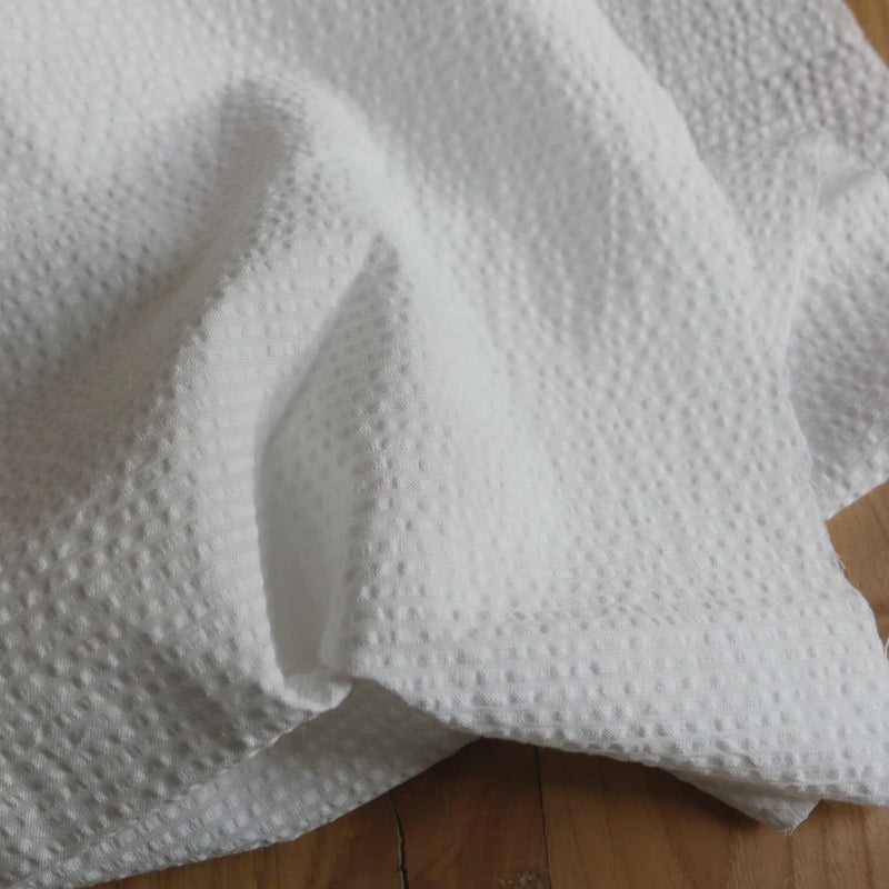 white seersucker fabric.