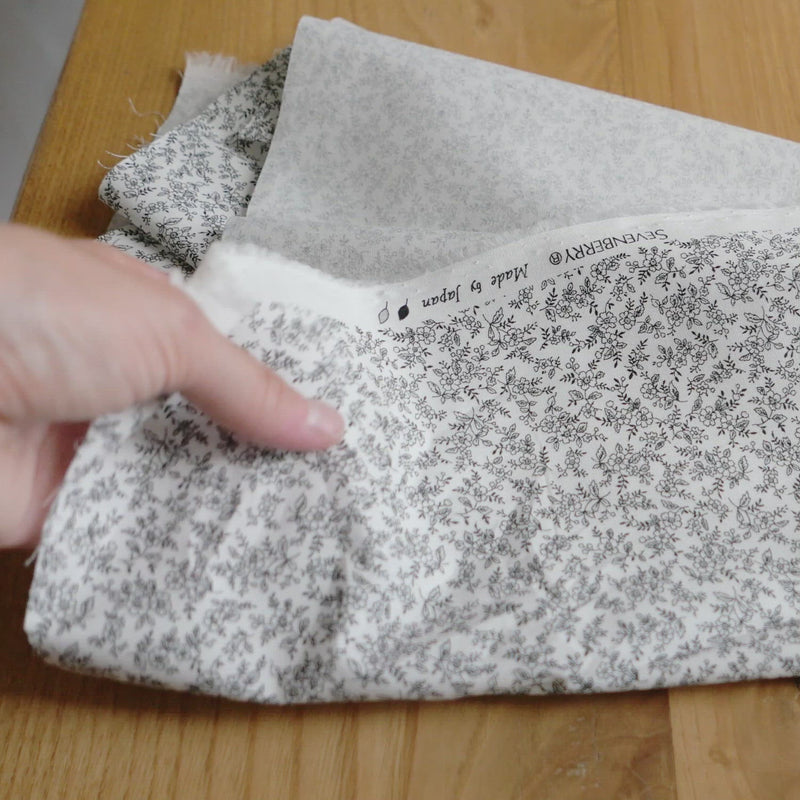 Hand crumples cotton with Japanese floral print.