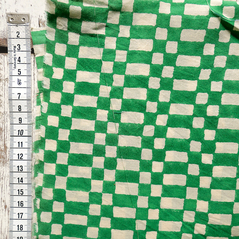 Checkboard Cloth Work Cream & Green Checkerboard Cotton Fabric | Cloth House • Cloth House