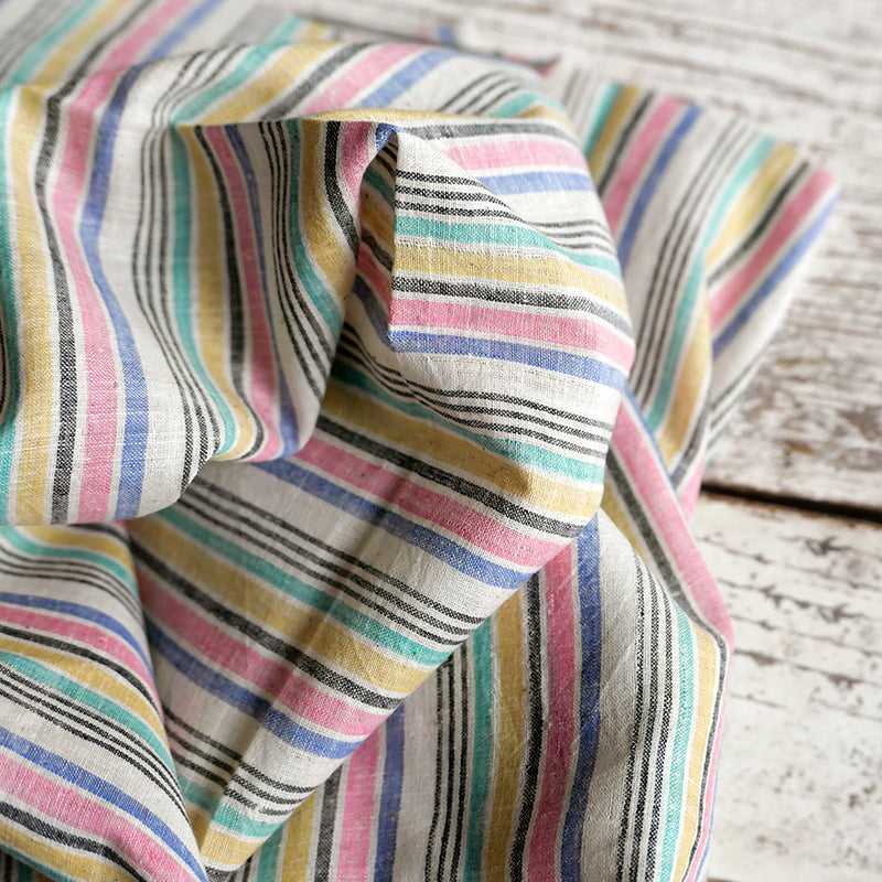 Multicoloured Striped Cotton Fabric | Cloth House • Cloth House