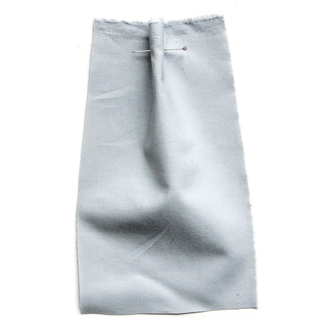 Plain, light grey fabric. 