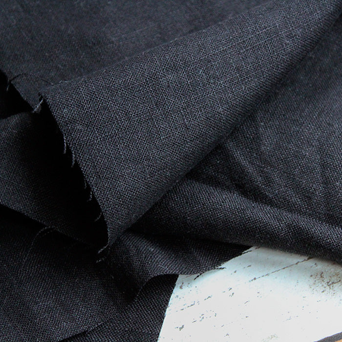 Black Polyester Linen Fabric