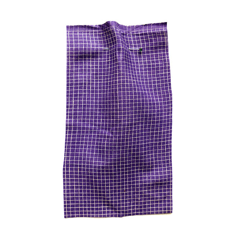 Purple fabric with a small white woven grid.