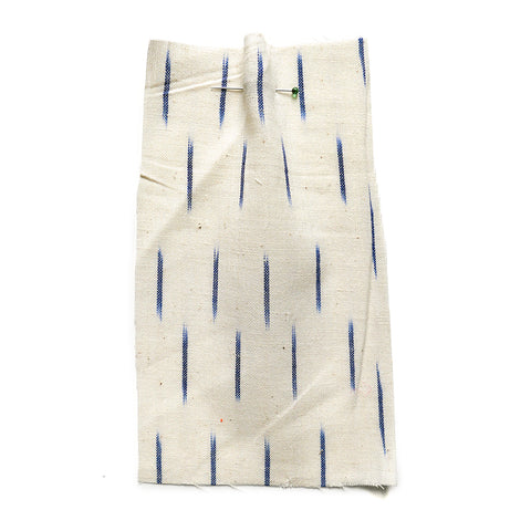 Cream fabric, woven with a blue fleck.