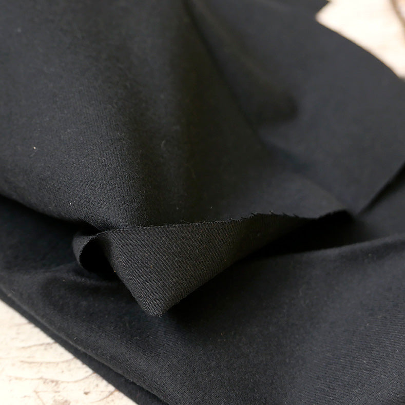 Black Flannel Brushed Cotton Fabric