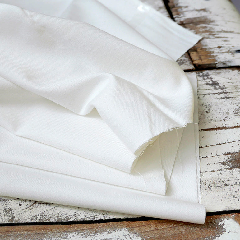 Organic Brushed Cotton Flannel - White, Plain Fabric