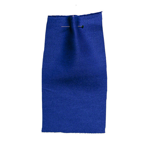 Plain blue fabric with a twill weave.