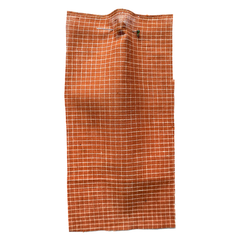 Brown fabric with a small white woven grid.