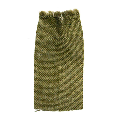 A green jute fabric with an open weave.