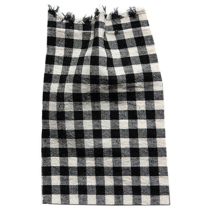 Black White Gingham Linen Fabric - Pattern fabrics - LinenMe