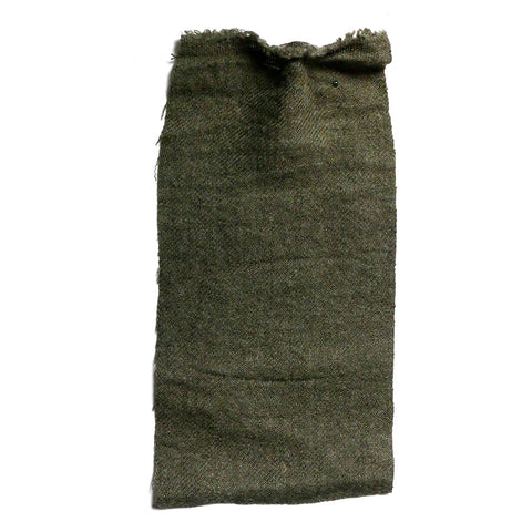 Plain khaki green fabric, with a twill weave.