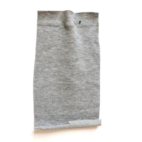 Grey & white marled sweatshirt, with a looped back.
